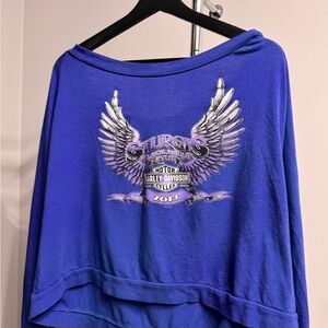 Harley-Davidson Blue Boxy Graphic Sweatshirt